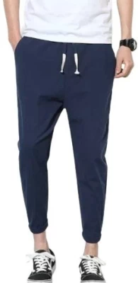 Solid Men Dark Blue Track Pants